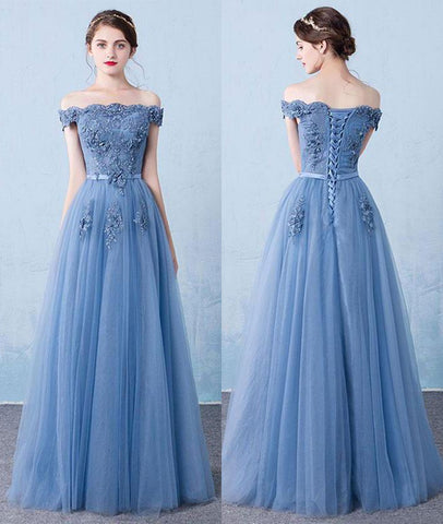 off shoulder prom dress ...